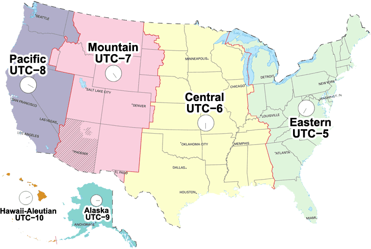 washington time zone utc